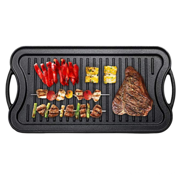 Heavy-duty Cast Iron Steak Griddle Pan/bakeware/BBQ board/reverible griddle